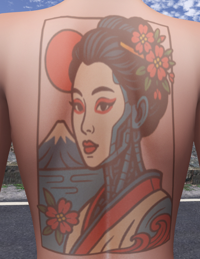 Cyborg Geisha Tattoo (Back)