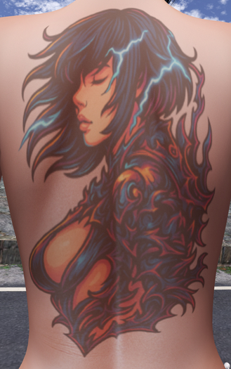 Lightning Girl Tattoo (Back)