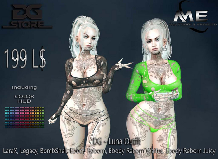 DG - Luna Outfit & Color Hud - Unpacker