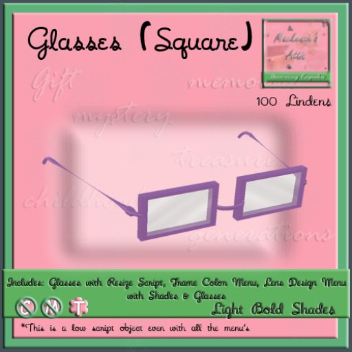 [M.A.] Square Light Bold Glasses [Boxed]
