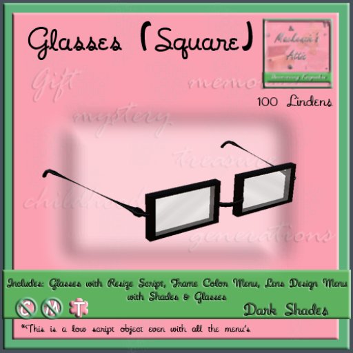[M.A.] Square Dark Glasses [Boxed]