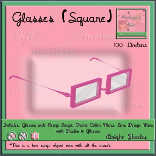 [M.A.] Square Bright Glasses [Boxed]