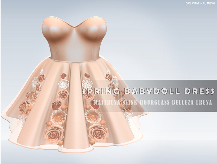 iS Spring BabyDoll Dress Flowered PEACH