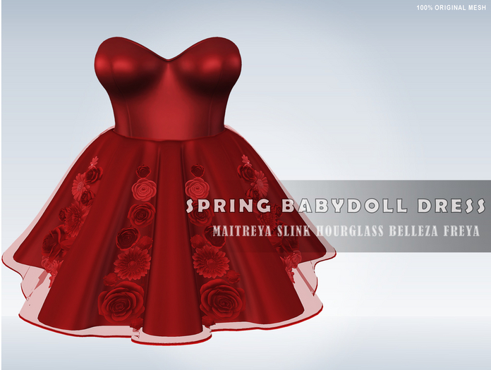 iS Spring BabyDoll Dress Flowered RED