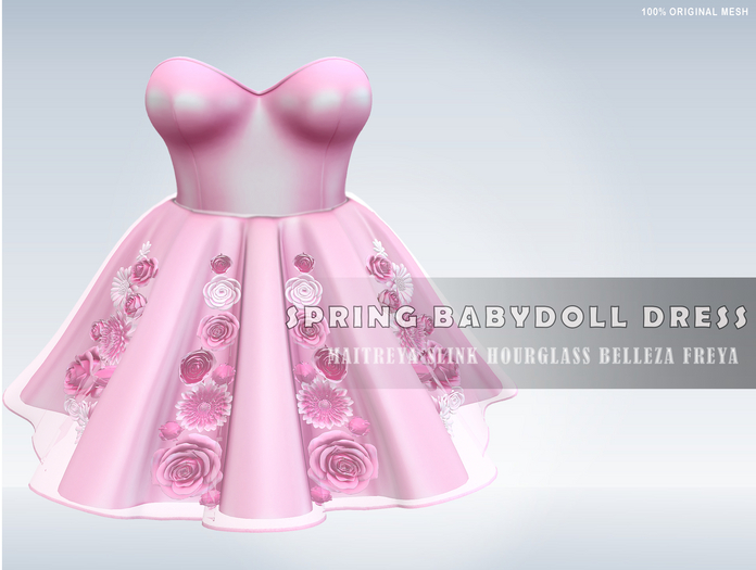 iS Spring BabyDoll Dress Flowered PINK