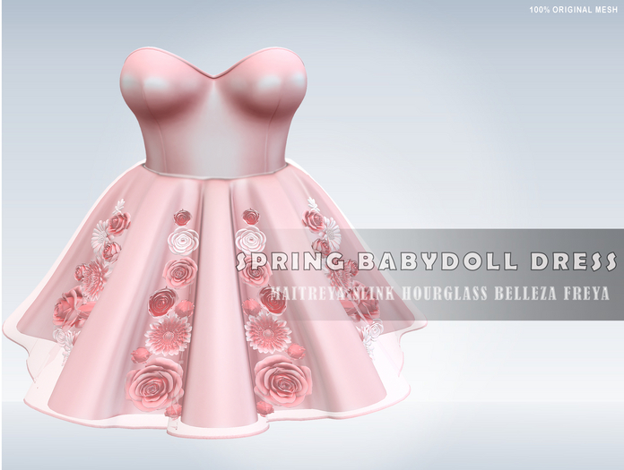 iS Spring BabyDoll Dress Flowered BLUSH