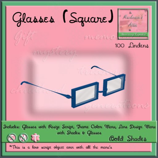 [M.A.] Square Bold Glasses [Boxed]