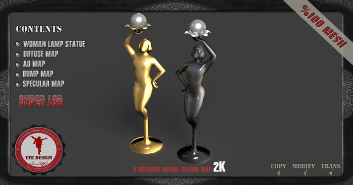 (Efe Design) Woman Lamp Statue Fatpack Fullperm 