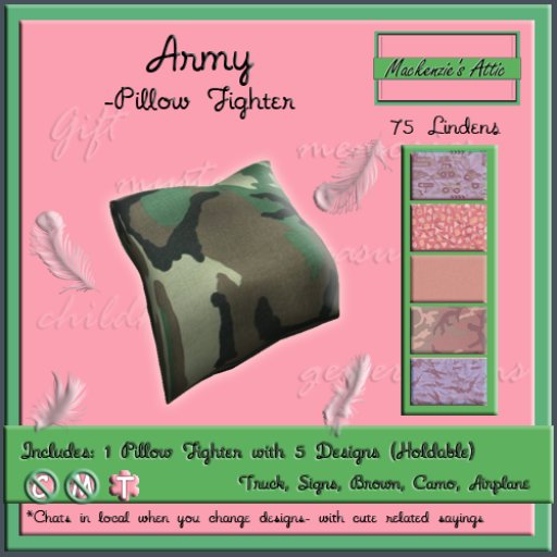 [M.A.] Pillow Fighter- Army  [Boxed]