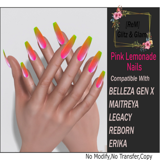 [ReM]  Pink Lemonade Nails