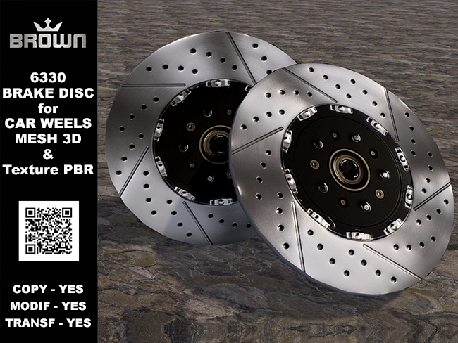 6330 Brake disc for car wheel MESH 3D & Texture PBR