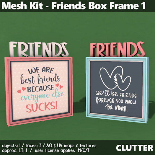 Clutter - Mesh Kit - Friends Box Frame 1