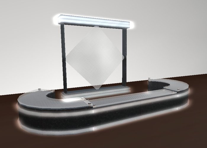 LMD: Black Granite Reception Desk & Display