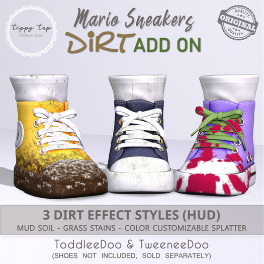 .Tippy.Tap. Mario Sneakers DIRT ADD-ON
