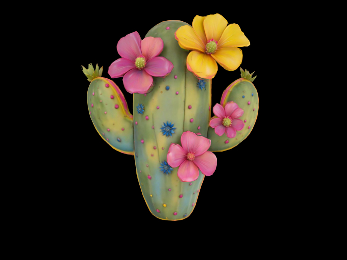 HB: Floral Cactus Bloom Statue FuLL PERM 