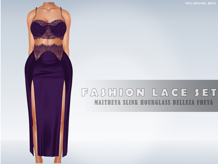 iS Fashion Lace SET - TOP & SKIRT ROYAL