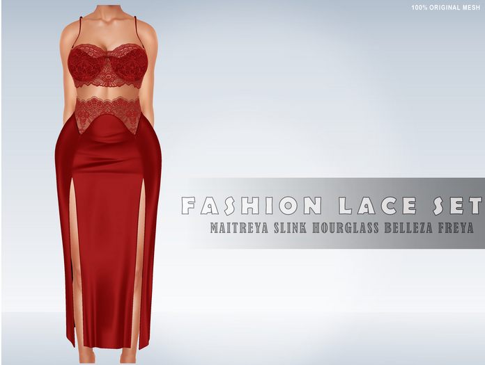 iS Fashion Lace SET - TOP & SKIRT RED