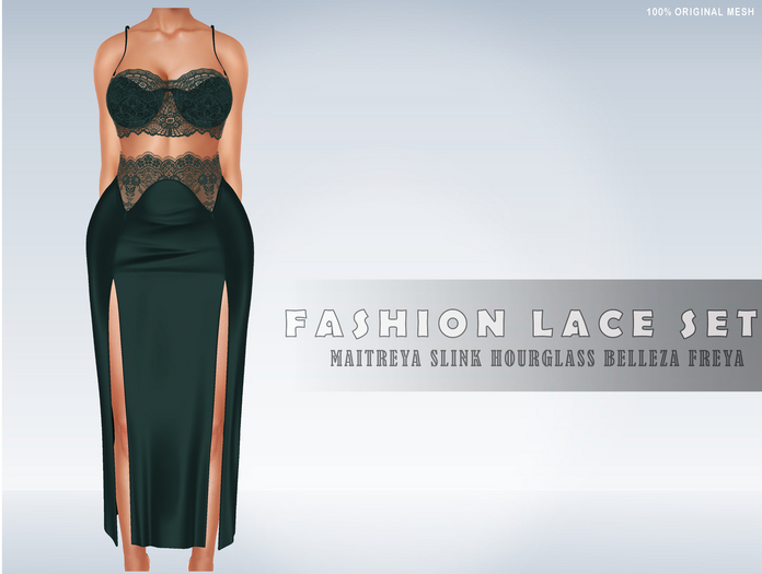 iS Fashion Lace SET - TOP & SKIRT GRASSY