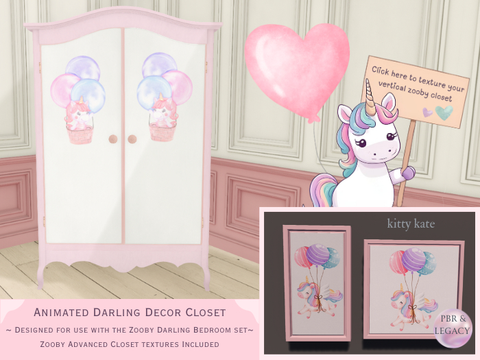 {KK} Darling Closet ~ Includes textures for the advanced zooby closets
