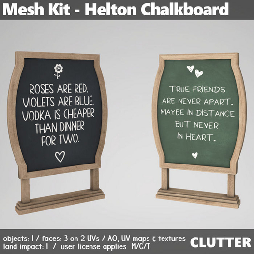 Clutter - Mesh Kit - Helton Chalkboard