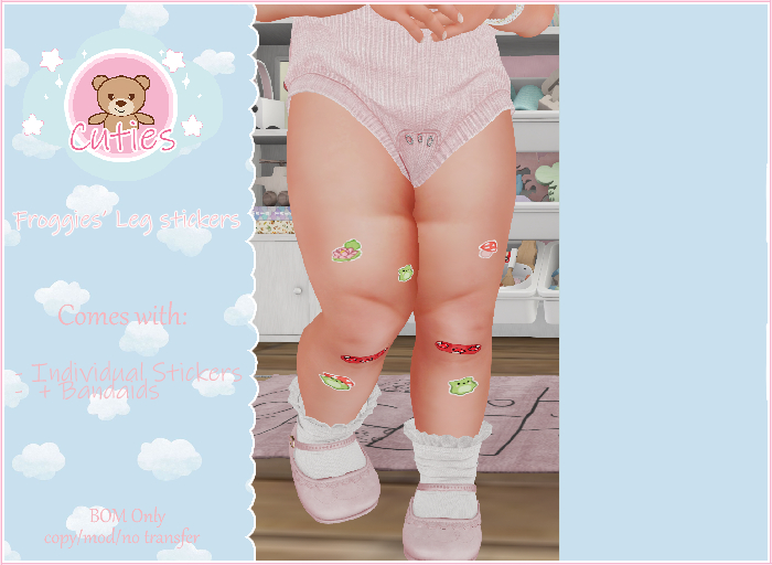 {::Cuties} Froggies' Leg Stickers + Bandaids