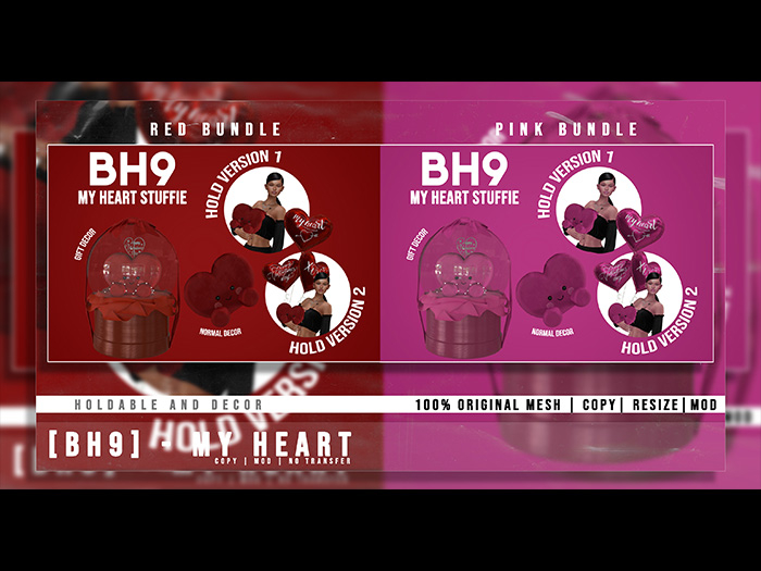[BH9] - My Heart Stuffie Red Bundle