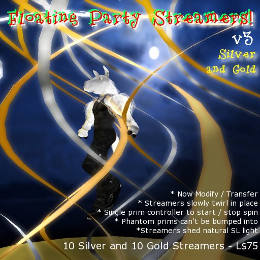 Floating Party Streamers! - Silver & Gold - Party Decorations
