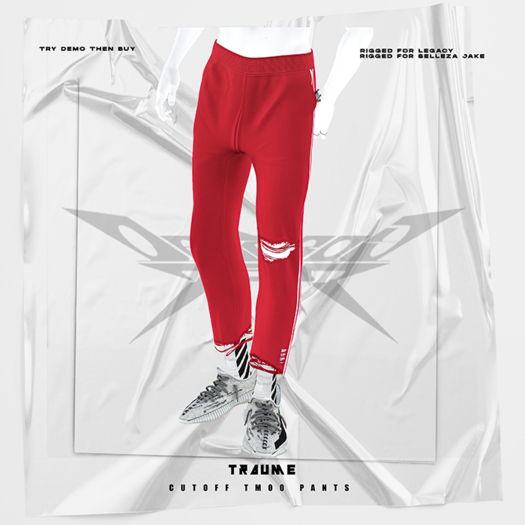 [Traume] CutOff TM00 Pants Red