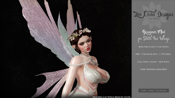 Zen Child Designs - Gossamer Mod for Static Fae Wings