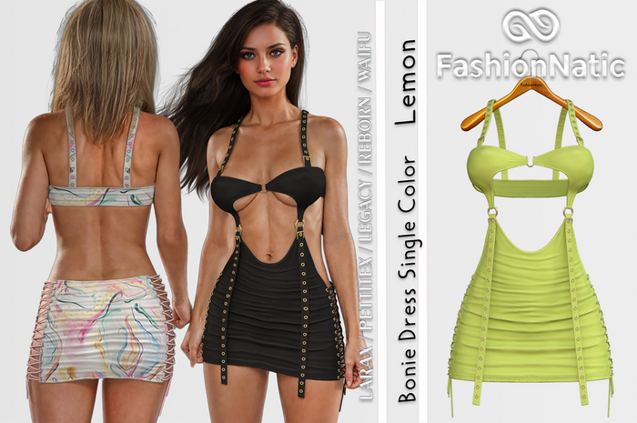 Dress Bonie Dress Lemon - LaraX, PetiteX, Legacy, Reborn, Waifu - FashionNatic