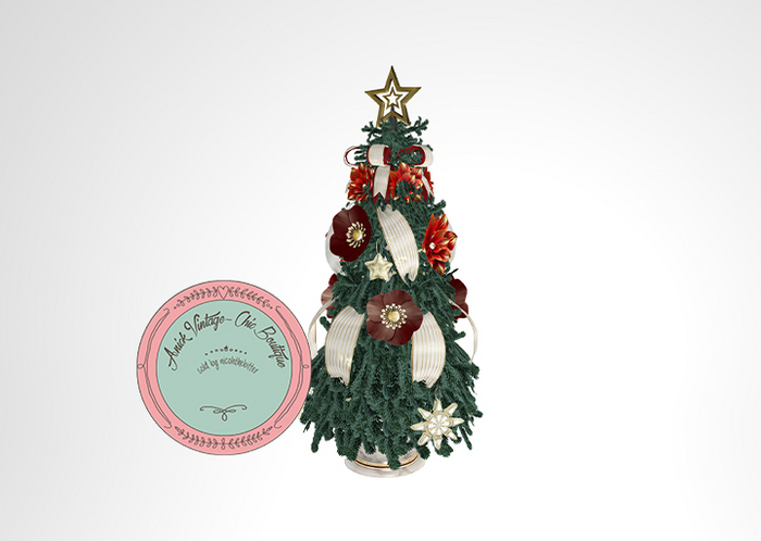 3. rojo - Merry Christmas - Table Tree - 8 Li RARE