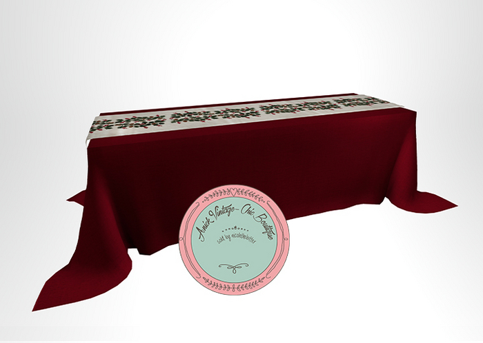 14. rojo - Merry Christmas - Feast Table Red - 2 Li