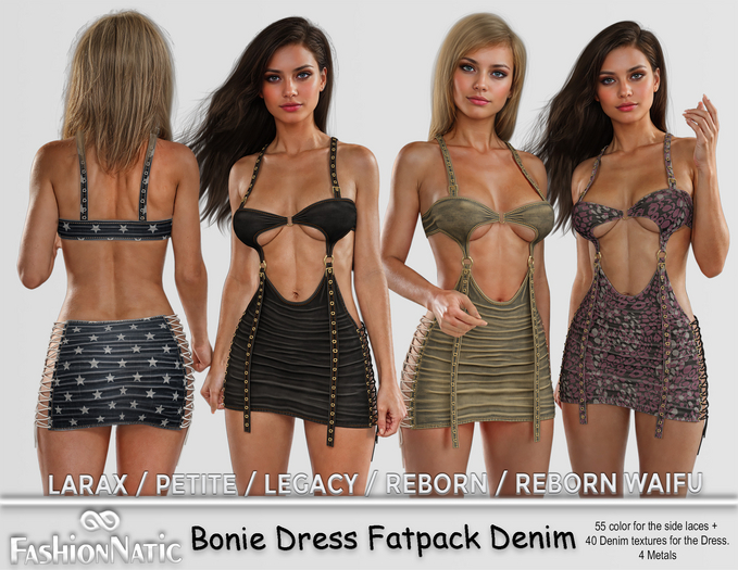 Dress Bonie Dress Fatpack Denim - Jeans - LaraX, PetiteX, Legacy, Reborn, Waifu - FashionNatic