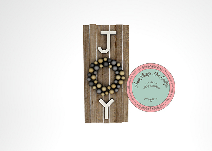 11. rojo - Merry Christmas - Joy Wall Decor - 2 Li