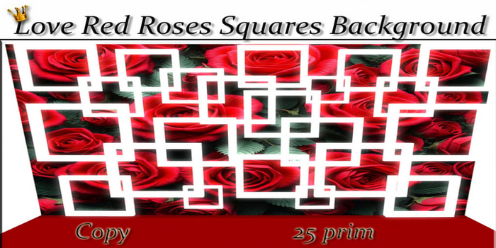 Love Red Roses Squares Background  Backdrop