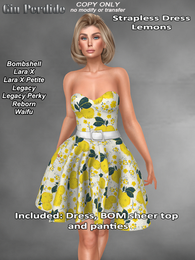 Strapless Lemon Dress 