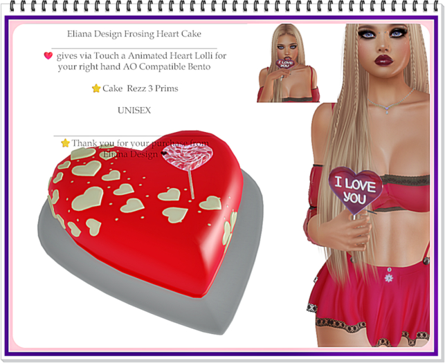 Eliana Design Frosing Heart Cake