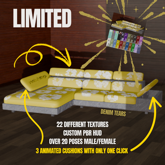 Second Life Marketplace - DenimTs couch Fattpack