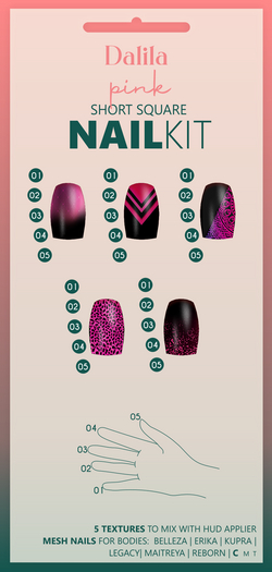 Dalila Pink Short Square Nail Kit