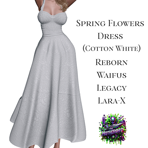Spring Flower Dress Cotton White by TMS