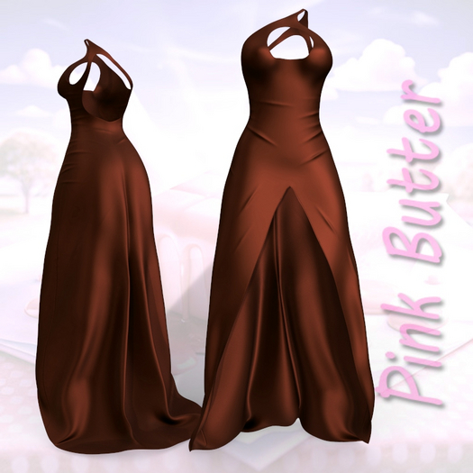 Peach High Slit Gown