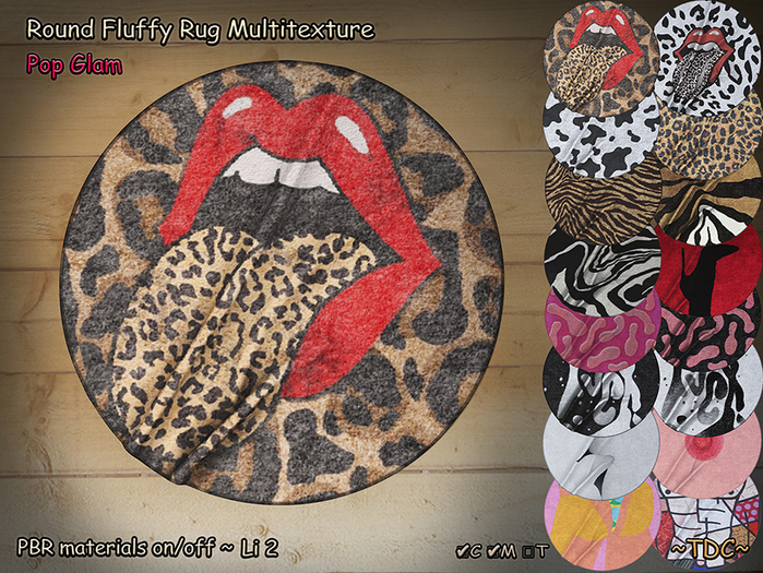 Round Fluffy Rug (Pop Glam) - Multitexture