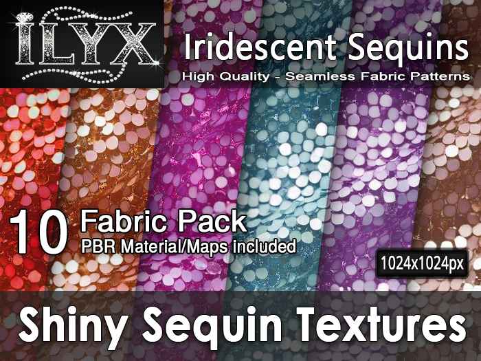 ILYX - Fabric Pattern Shiny Sequins - Seamless