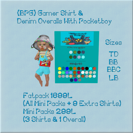 {BPG}Gamer Shirt & Denim Overalls FP Boxed