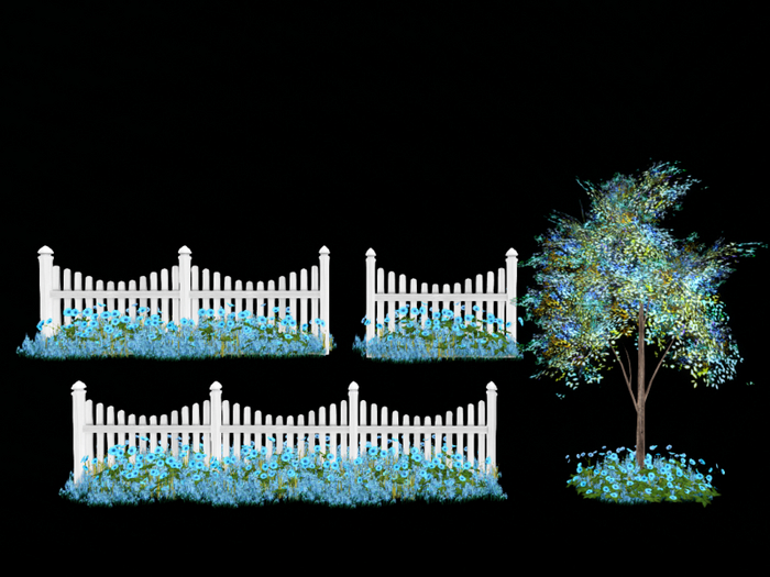 MC Spring Garden Pretty Fence Blue Set
