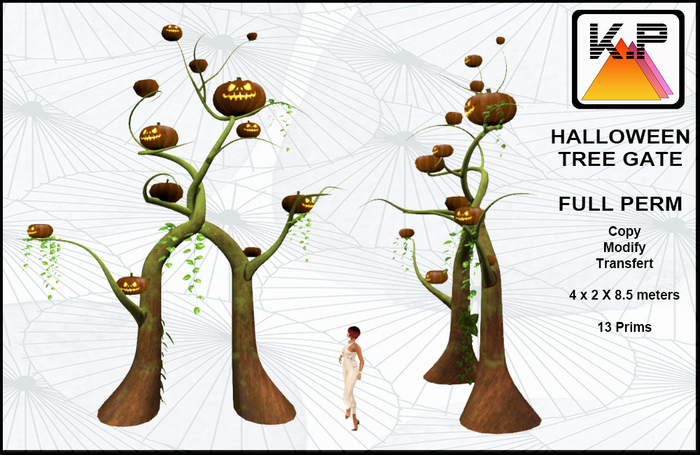 Halloween Tree Gate Pumpkins full perm halloween decoration