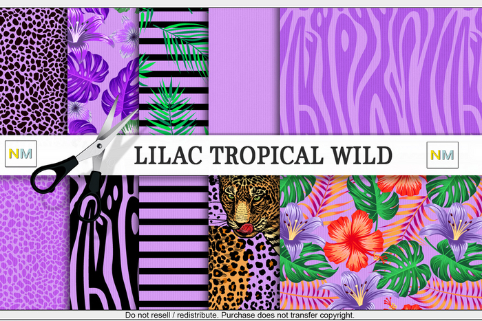 Lilac Tropical Wild Fabrics 10 Seamless Textures NM