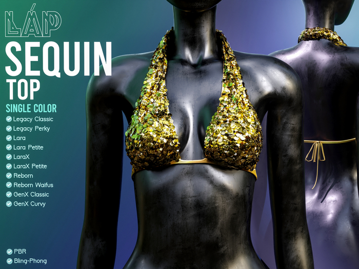 Sequin Top by LAP (Gold)
