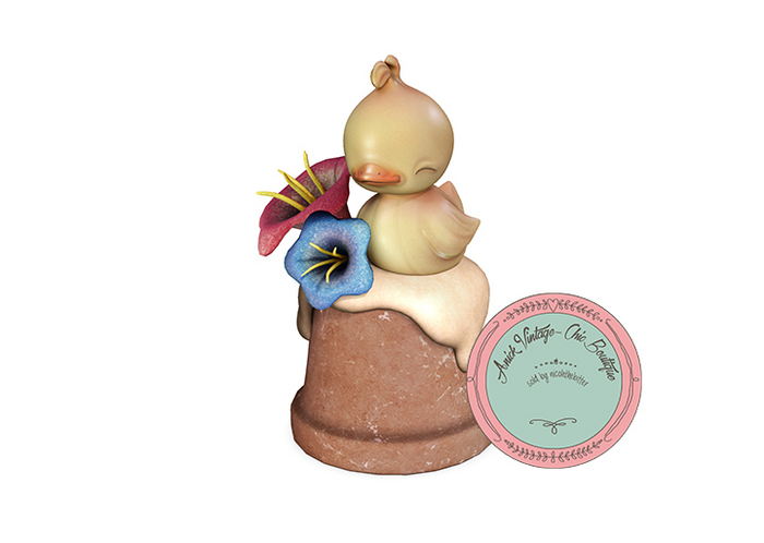13.YOKAI - Little Rubber Ducks  - Pot w Flowers