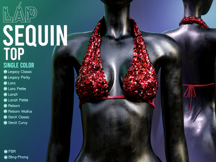 Sequin Top by LAP (Red)